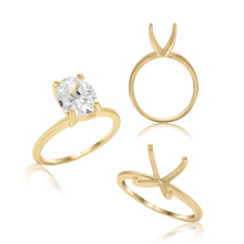 Load image into Gallery viewer, ITI NYC Oval 4 Prong High TIF Style Solitaire (5mm-15mm)
