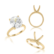 Load image into Gallery viewer, ITI NYC Oval 4 Prong High TIF Style Solitaire (5mm-15mm)