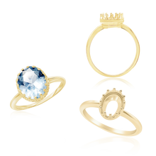 Load image into Gallery viewer, Oval Gallery Wire Bezel Solitaire