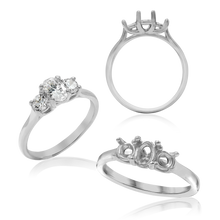 Load image into Gallery viewer, ITI NYC Oval Lucida 4 Prong with Side Stones