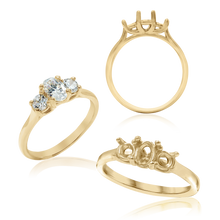 Load image into Gallery viewer, ITI NYC Oval Lucida 4 Prong with Side Stones