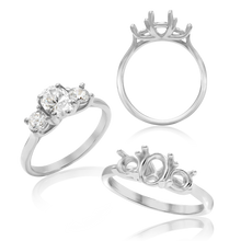 Load image into Gallery viewer, ITI NYC Oval Lucida 4 Prong with Side Stones