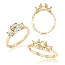 Load image into Gallery viewer, ITI NYC Oval Lucida 4 Prong with Side Stones