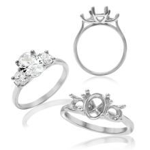 Load image into Gallery viewer, ITI NYC Oval Lucida 4 Prong with Side Stones