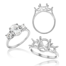 Load image into Gallery viewer, ITI NYC Oval Lucida 4 Prong with Side Stones