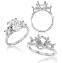 Load image into Gallery viewer, ITI NYC Oval Lucida 4 Prong with Side Stones