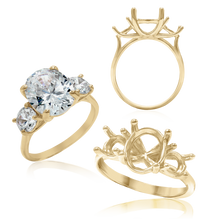 Load image into Gallery viewer, ITI NYC Oval Lucida 4 Prong with Side Stones