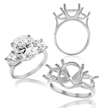 Load image into Gallery viewer, ITI NYC Oval Lucida 4 Prong with Side Stones