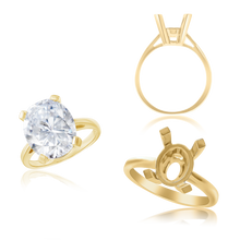 Load image into Gallery viewer, 4 Prong Oval Basket Solitaire for Colored Stone