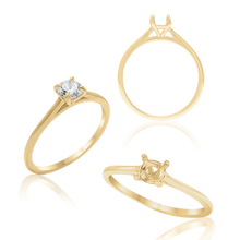 Load image into Gallery viewer, ITI NYC Round 4 Prong Tapered Basket Solitaire