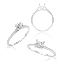 Load image into Gallery viewer, ITI NYC Round 4 Prong Tapered Basket Solitaire