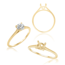 Load image into Gallery viewer, ITI NYC Round 4 Prong Tapered Basket Solitaire