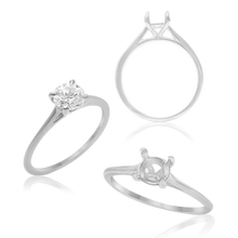 Load image into Gallery viewer, ITI NYC Round 4 Prong Tapered Basket Solitaire