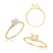 Load image into Gallery viewer, ITI NYC Round 4 Prong Tapered Basket Solitaire