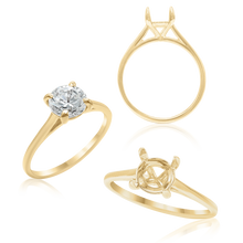 Load image into Gallery viewer, ITI NYC Round 4 Prong Tapered Basket Solitaire