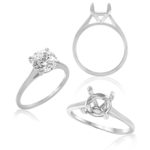 Load image into Gallery viewer, ITI NYC Round 4 Prong Tapered Basket Solitaire