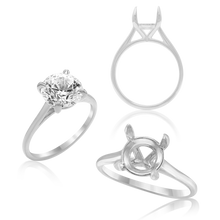 Load image into Gallery viewer, ITI NYC Round 4 Prong Tapered Basket Solitaire