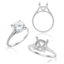 Load image into Gallery viewer, ITI NYC Round 4 Prong Tapered Basket Solitaire