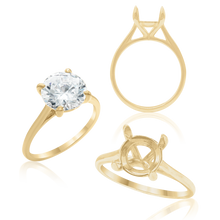 Load image into Gallery viewer, ITI NYC Round 4 Prong Tapered Basket Solitaire