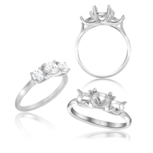 Load image into Gallery viewer, ITI NYC Round Lucida 4 Prong with Side Stones