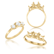 Load image into Gallery viewer, ITI NYC Oval Lucida 4 Prong with Side Stones