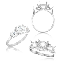 Load image into Gallery viewer, ITI NYC Round Lucida 4 Prong with Side Stones