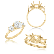 Load image into Gallery viewer, ITI NYC Round Lucida 4 Prong with Side Stones