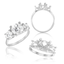 Load image into Gallery viewer, ITI NYC Round Lucida 4 Prong with Side Stones