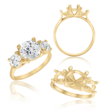 Load image into Gallery viewer, ITI NYC Round Lucida 4 Prong with Side Stones