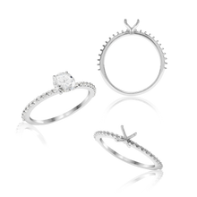 Load image into Gallery viewer, ITI NYC Round 4 Prong Zinnia with Side Stones Solitaire