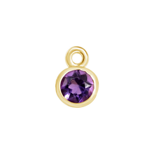 Load image into Gallery viewer, Diamond or Gemstone Bezel Drop Charm in 14K Yellow Gold