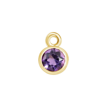 Load image into Gallery viewer, Diamond or Gemstone Bezel Drop Charm in 14K Yellow Gold