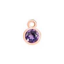 Load image into Gallery viewer, Diamond or Gemstone Bezel Drop Charm in 14K Rose Gold