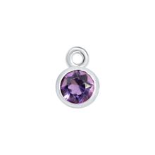 Load image into Gallery viewer, Diamond or Gemstone Bezel Drop Charm in 14K White Gold