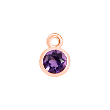 Load image into Gallery viewer, Diamond or Gemstone Bezel Drop Charm in 14K Rose Gold