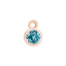 Load image into Gallery viewer, Diamond or Gemstone Bezel Drop Charm in 14K Rose Gold