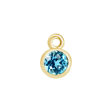Load image into Gallery viewer, Diamond or Gemstone Bezel Drop Charm in 14K Yellow Gold