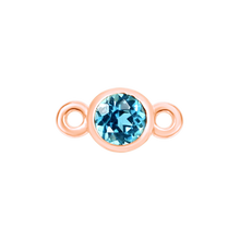 Load image into Gallery viewer, Diamond or Gemstone Bezel Bracelet/Necklace Charm in 14K Rose Gold