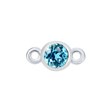 Load image into Gallery viewer, Diamond or Gemstone Bezel Bracelet/Necklace Charm in 14K White Gold