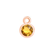 Load image into Gallery viewer, Diamond or Gemstone Bezel Drop Charm in 14K Rose Gold