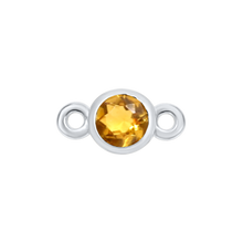 Load image into Gallery viewer, Diamond or Gemstone Bezel Bracelet/Necklace Charm in 14K White Gold