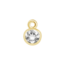 Load image into Gallery viewer, Diamond or Gemstone Bezel Drop Charm in 14K Yellow Gold