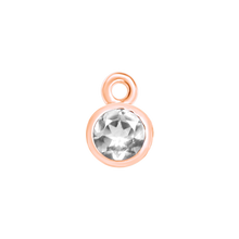 Load image into Gallery viewer, Diamond or Gemstone Bezel Drop Charm in 14K Rose Gold