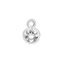Load image into Gallery viewer, Diamond or Gemstone Bezel Drop Charm in 14K White Gold