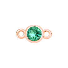 Load image into Gallery viewer, Diamond or Gemstone Bezel Bracelet/Necklace Charm in 14K Rose Gold