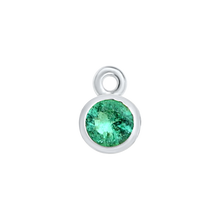 Load image into Gallery viewer, Diamond or Gemstone Bezel Drop Charm in 14K White Gold