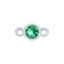 Load image into Gallery viewer, Diamond or Gemstone Bezel Bracelet/Necklace Charm in 14K White Gold