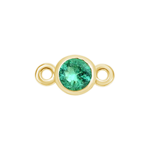 Load image into Gallery viewer, Diamond or Gemstone Bezel Bracelet/Necklace Charm in 14K Yellow Gold