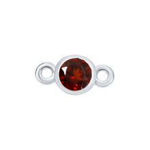 Load image into Gallery viewer, Diamond or Gemstone Bezel Bracelet/Necklace Charm in 14K White Gold