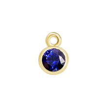 Load image into Gallery viewer, Diamond or Gemstone Bezel Drop Charm in 14K Yellow Gold